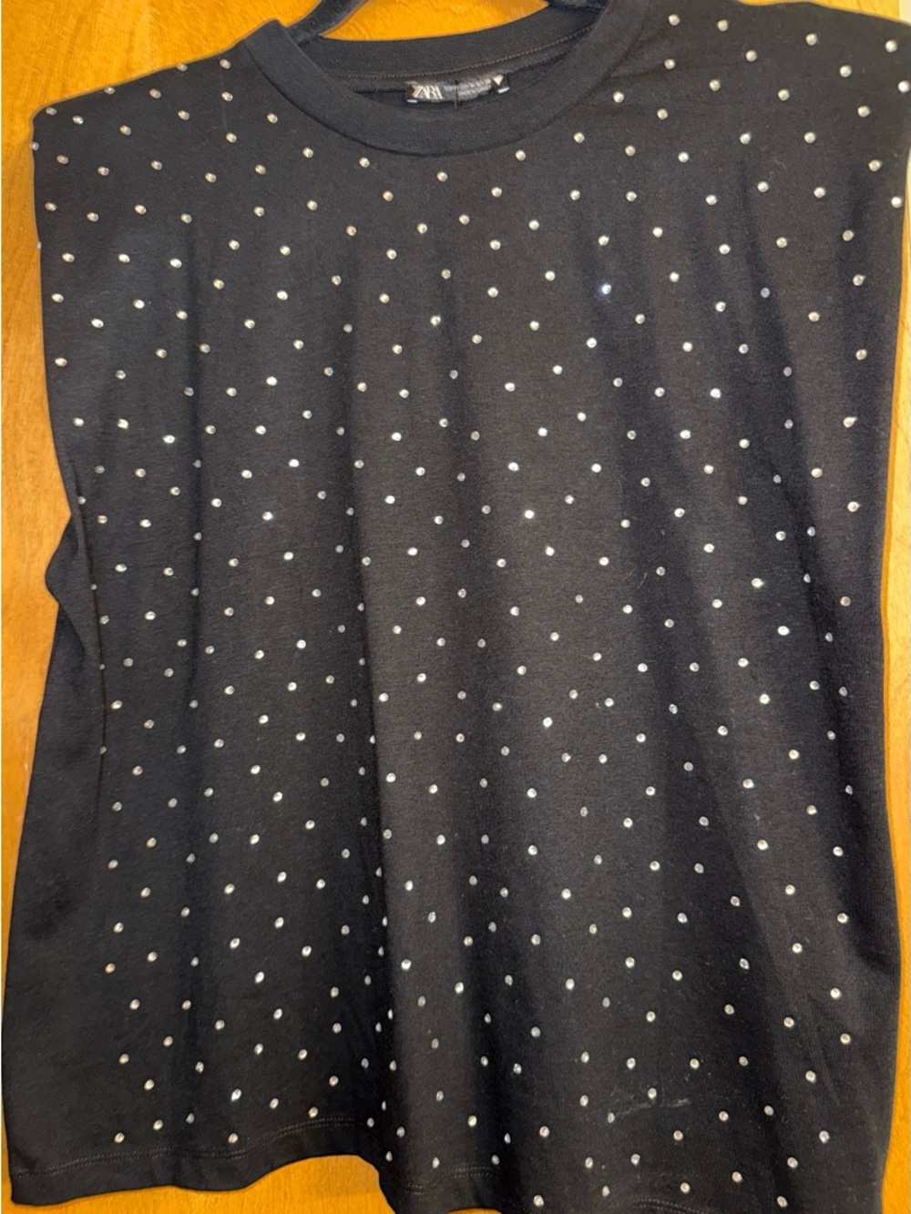 Zara Black Knit Skirt with Silver Stud Accents